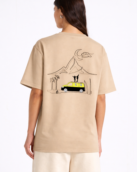 Vanlife – T-shirt Brodé One Line Art