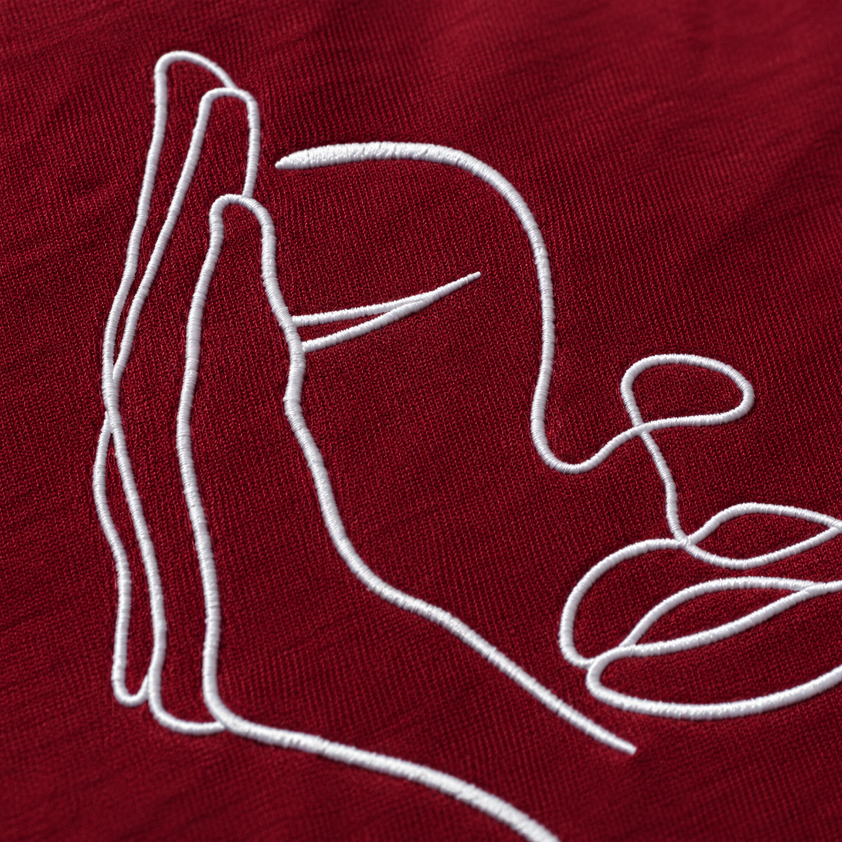 Visage Caché – T-shirt Brodé One Line Art