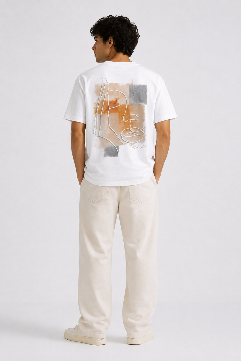 Essence T-Shirt Brodé Portrait Abstrait – Rich.Art