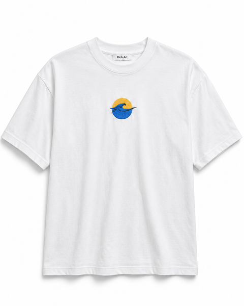 T-Shirt – Wellenstickerei