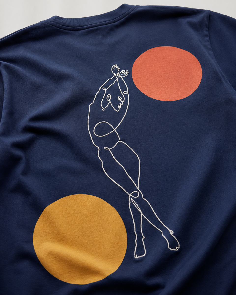 Danse des Formes – T-shirt One Line Art Minimaliste