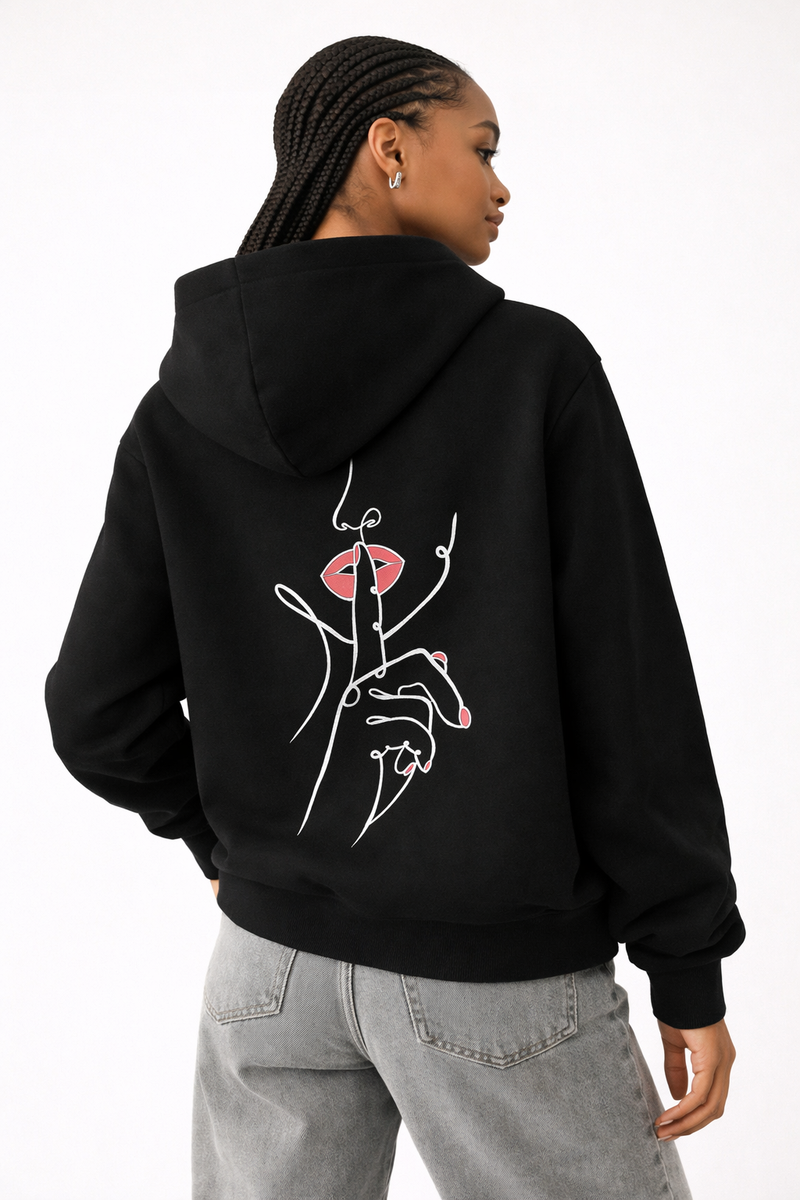 🟡 PRÉCOMMANDE: Hoodie 460g 100% Coton – Broderie Minimaliste - Design Silence (F) Rich.Art