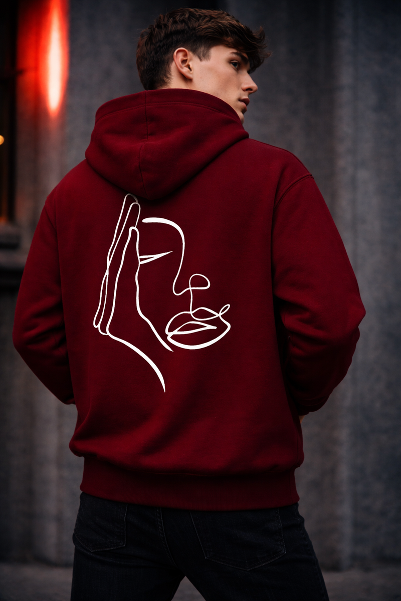 🟡 PRÉCOMMANDE: Hoodie 460g 100% Coton – Broderie Minimaliste - Design Visage Caché Rich.Art
