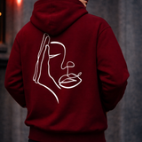 🟡 PRÉCOMMANDE: Hoodie 460g 100% Coton – Broderie Minimaliste - Design Visage Caché Rich.Art