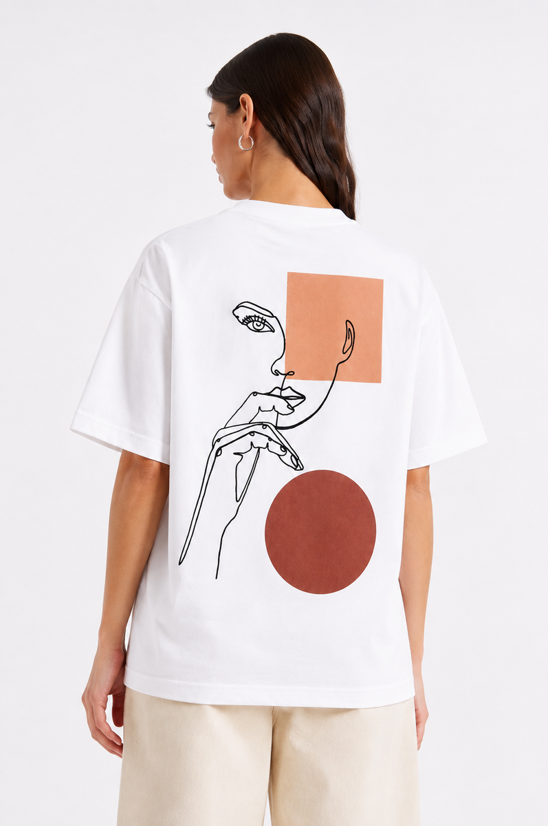 Pensive – T-shirt Minimaliste Femme One Line Art