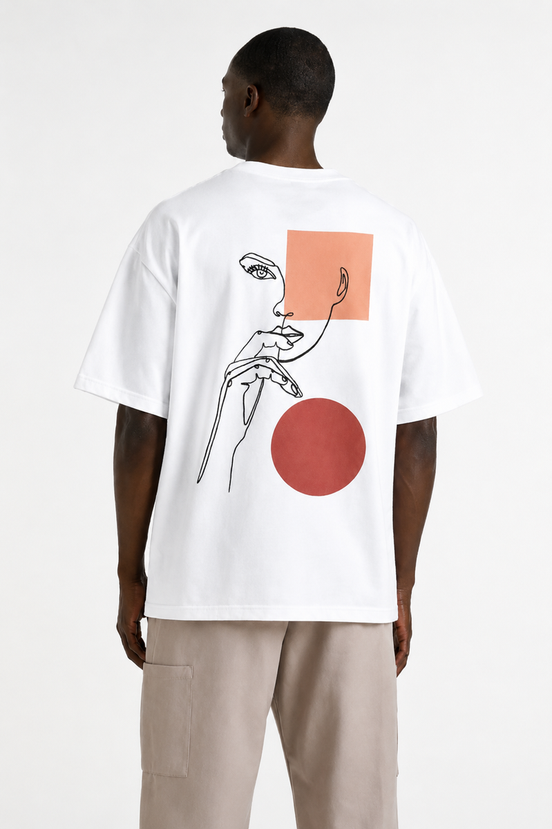 T-Shirt – Textildruck Nachdenkliche Frau