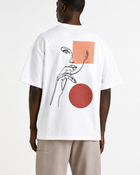 Femme Pensive – T-shirt Imprimé One Line Art
