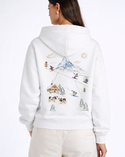 Swiss Alps Ski – Hoodie Brodé Souvenir Suisse