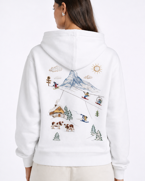 Ski Schweiz - Bestickter Hoodie
