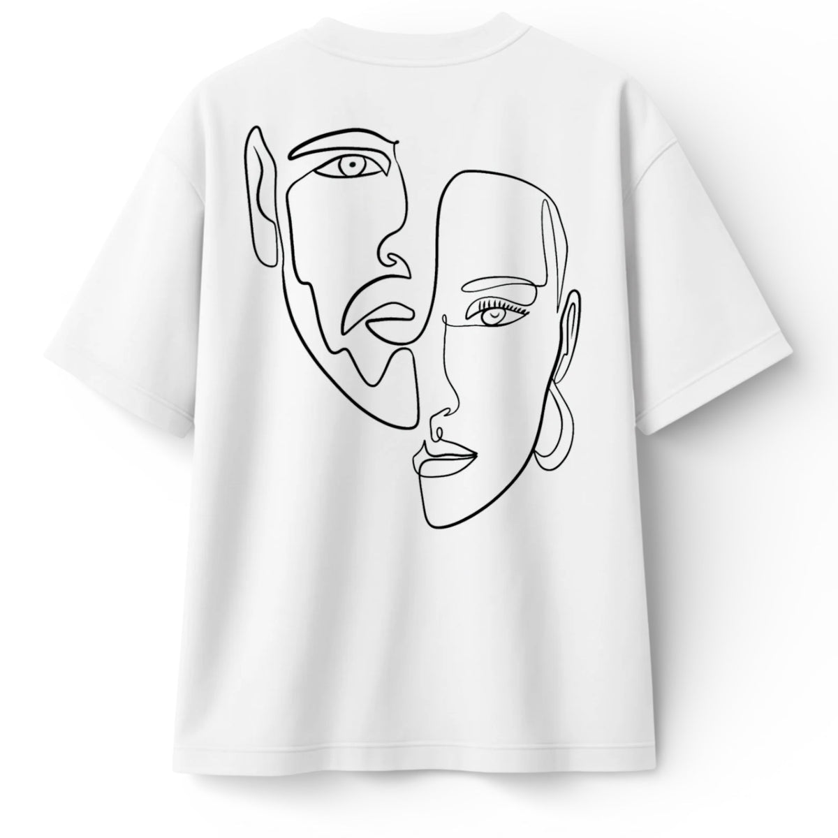 T-shirt Minimaliste Brodé 100% Coton – Design Double Visage (F) Ma boutique