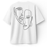 T-shirt Minimaliste Brodé 100% Coton – Design Double Visage (F) Ma boutique