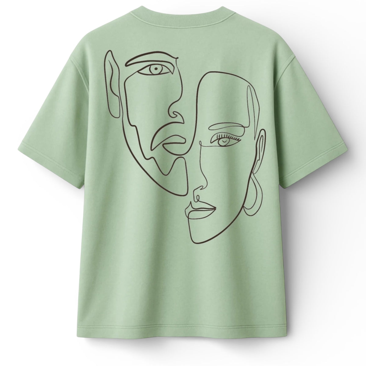 T-shirt Minimaliste Brodé 100% Coton – Design Double Visage (F) Ma boutique