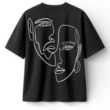 T-shirt Minimaliste Brodé 100% Coton – Design Double Visage (F) Ma boutique