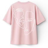 T-shirt Minimaliste Brodé 100% Coton – Design Double Visage (F) Ma boutique