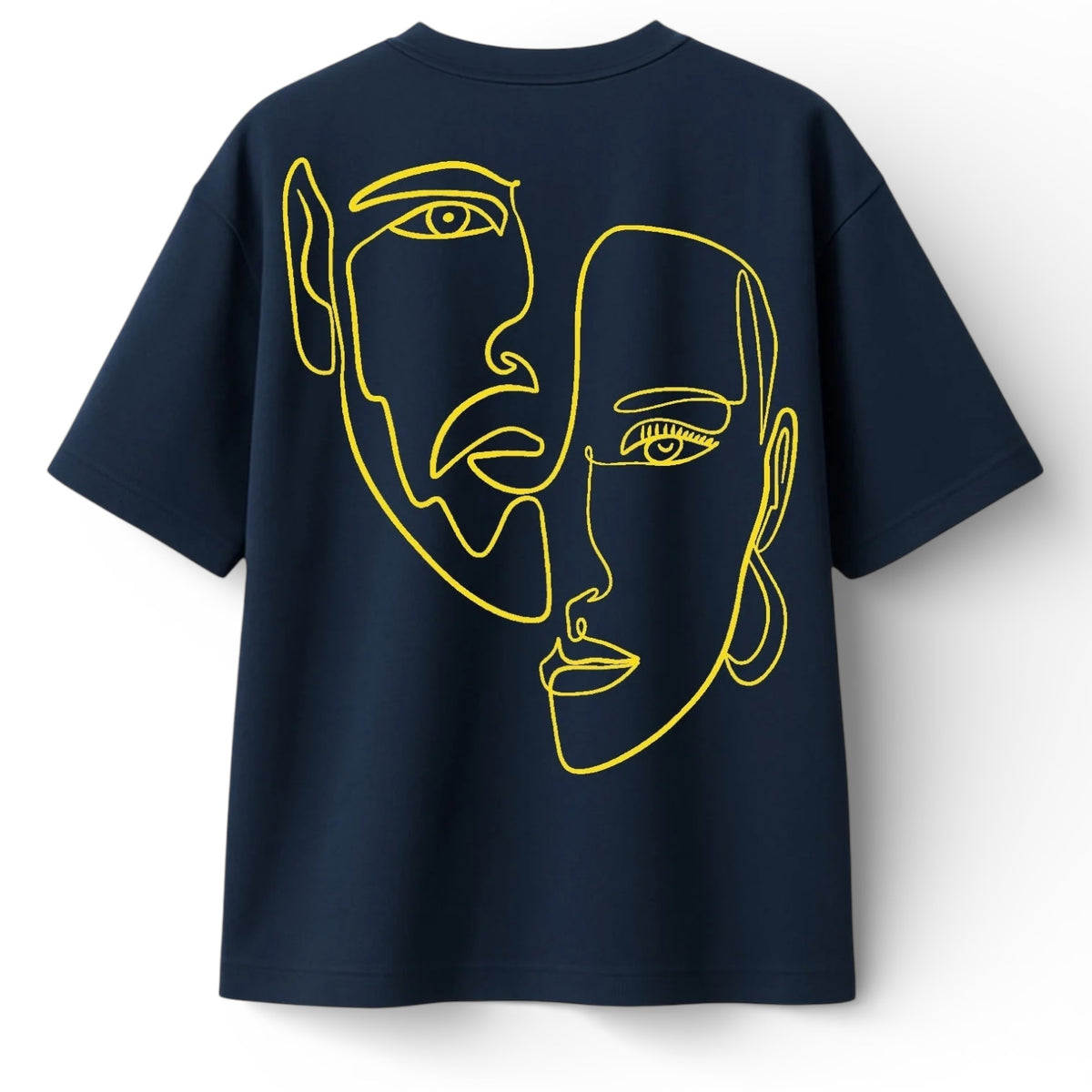 T-shirt Minimaliste Brodé 100% Coton – Design Double Visage (F) Ma boutique