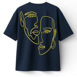 T-shirt Minimaliste Brodé 100% Coton – Design Double Visage (F) Ma boutique