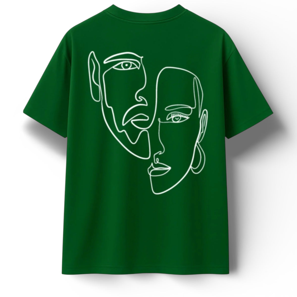 T-shirt Minimaliste Brodé 100% Coton – Design Double Visage (F) Ma boutique