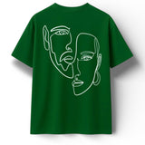 T-shirt Minimaliste Brodé 100% Coton – Design Double Visage (F) Ma boutique